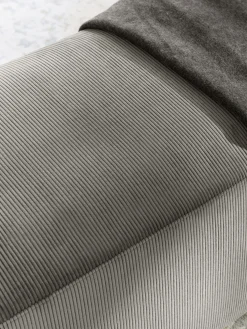 Puf reposapiés de pana Melva, 99 x 42 cm