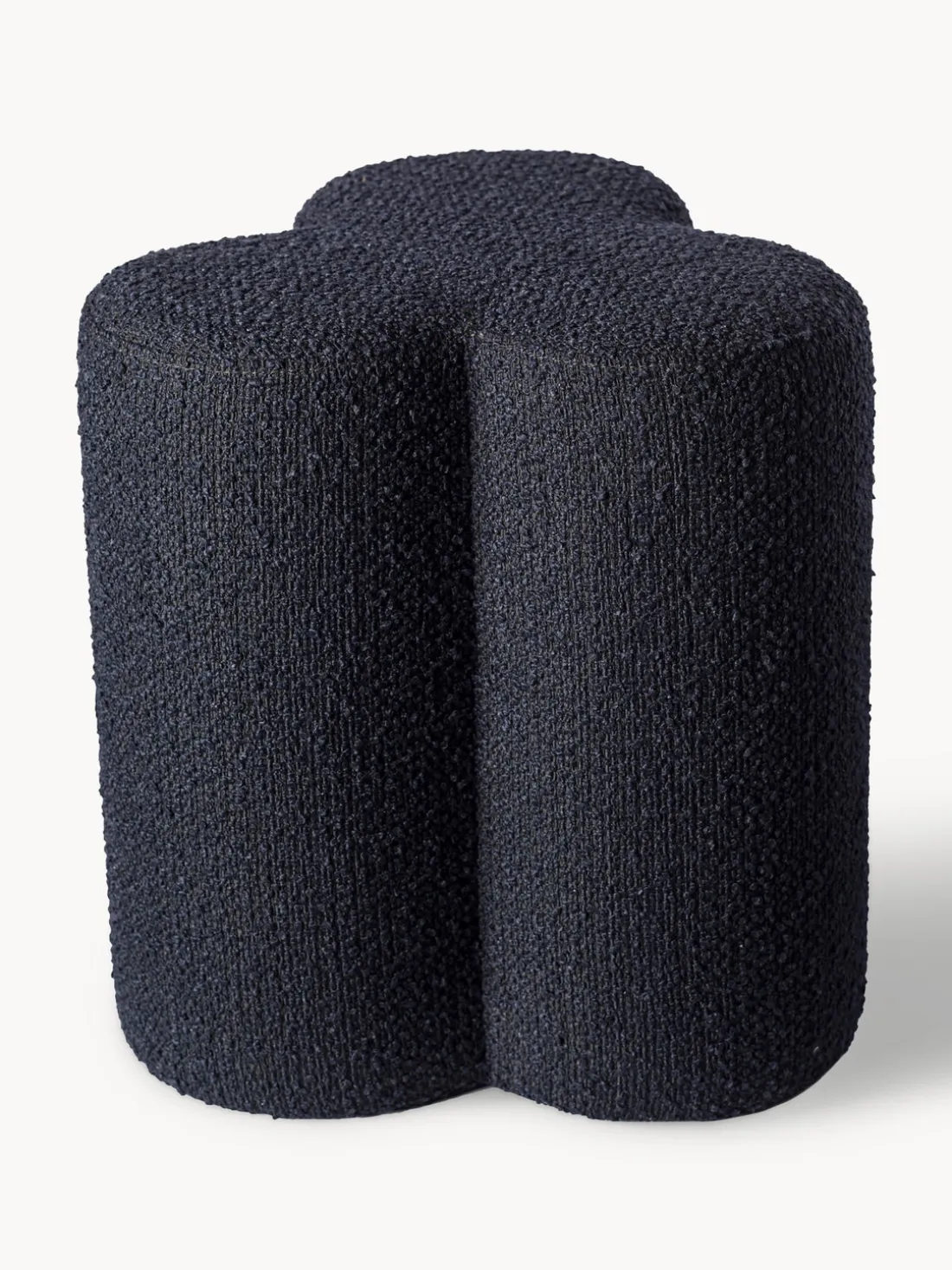 Puf reposapiés en tejido bouclé Clover