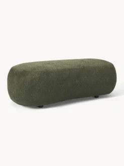 Puf reposapiés grande de borreguillo bouclé Alba