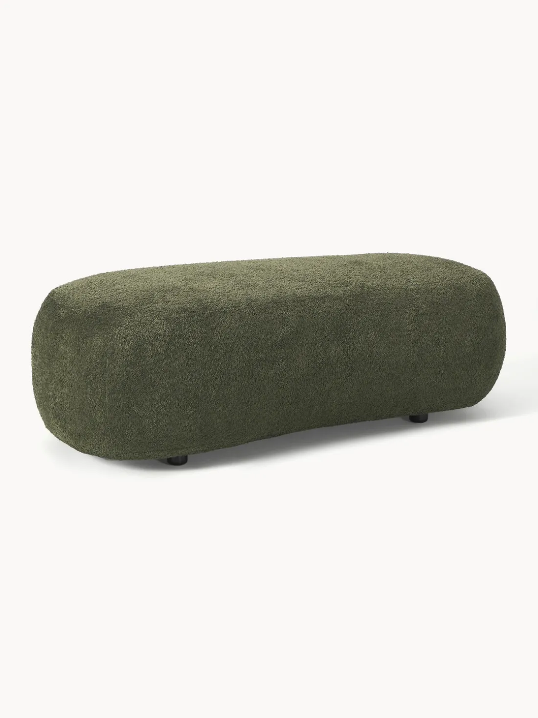 Puf reposapiés grande de borreguillo bouclé Alba