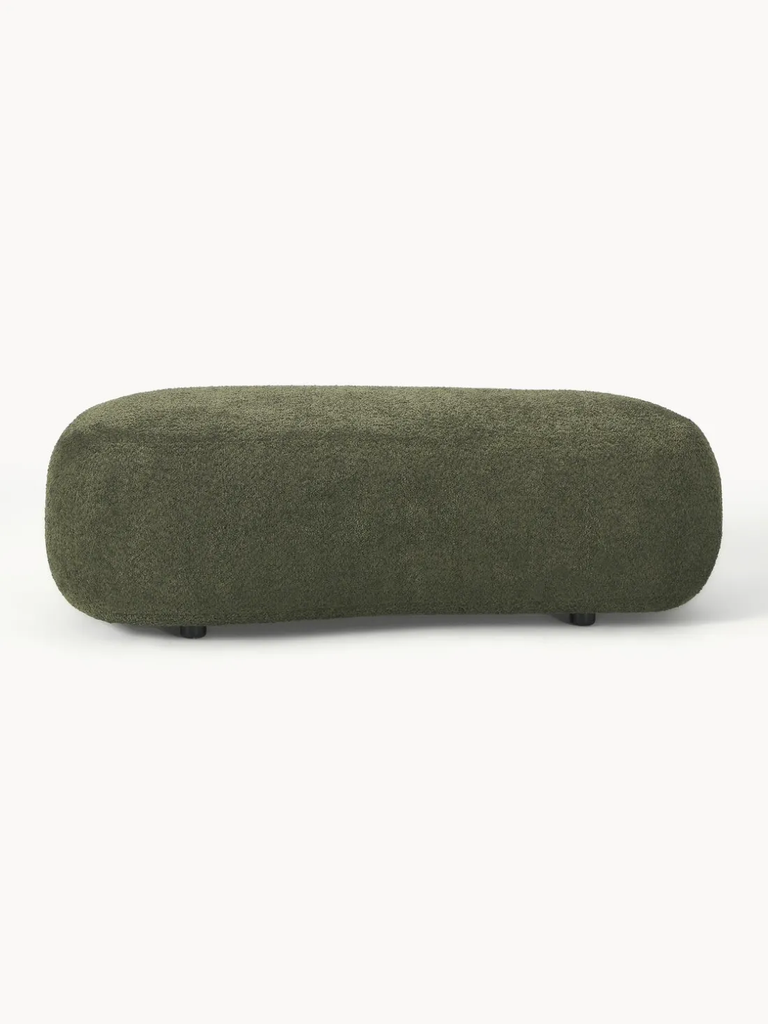 Puf reposapiés grande de borreguillo bouclé Alba