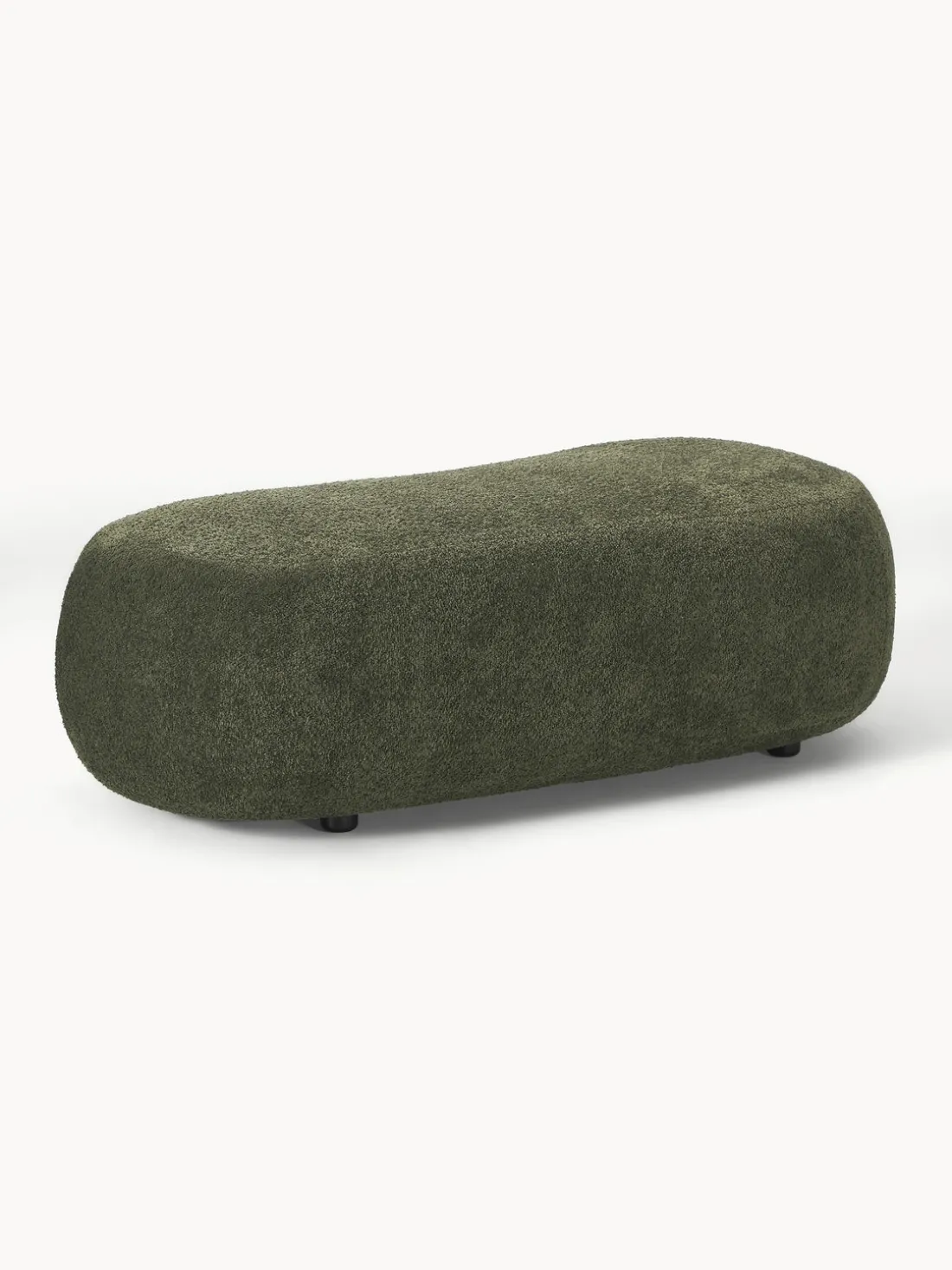 Puf reposapiés grande de borreguillo bouclé Alba