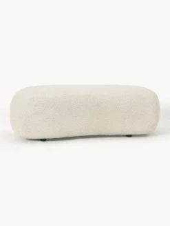 Puf reposapiés grande de borreguillo bouclé Alba
