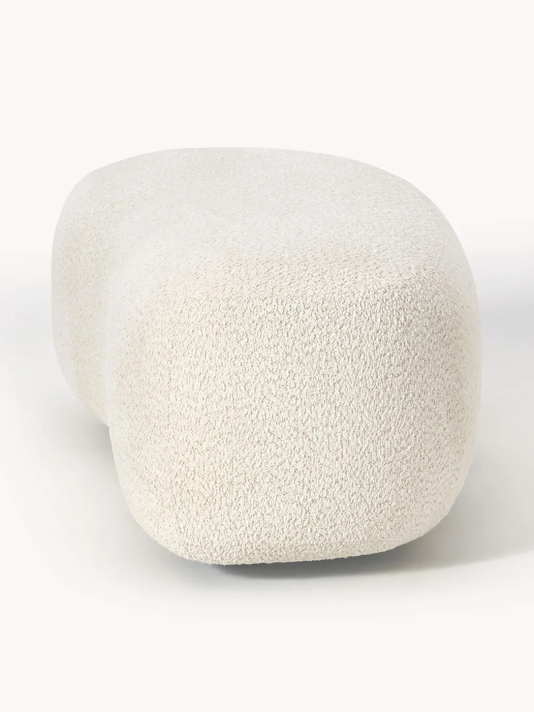 Puf reposapiés grande de borreguillo bouclé Alba