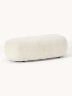 Puf reposapiés grande de borreguillo bouclé Alba
