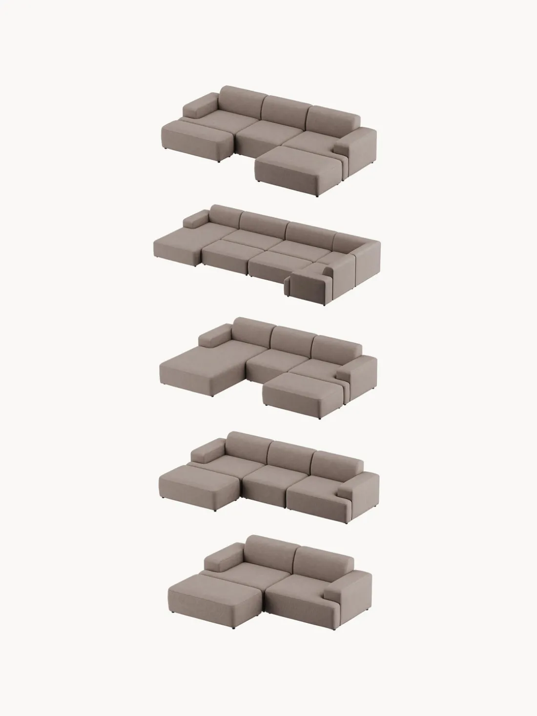 Puf reposapiés grande Melva, 116 x 72 cm