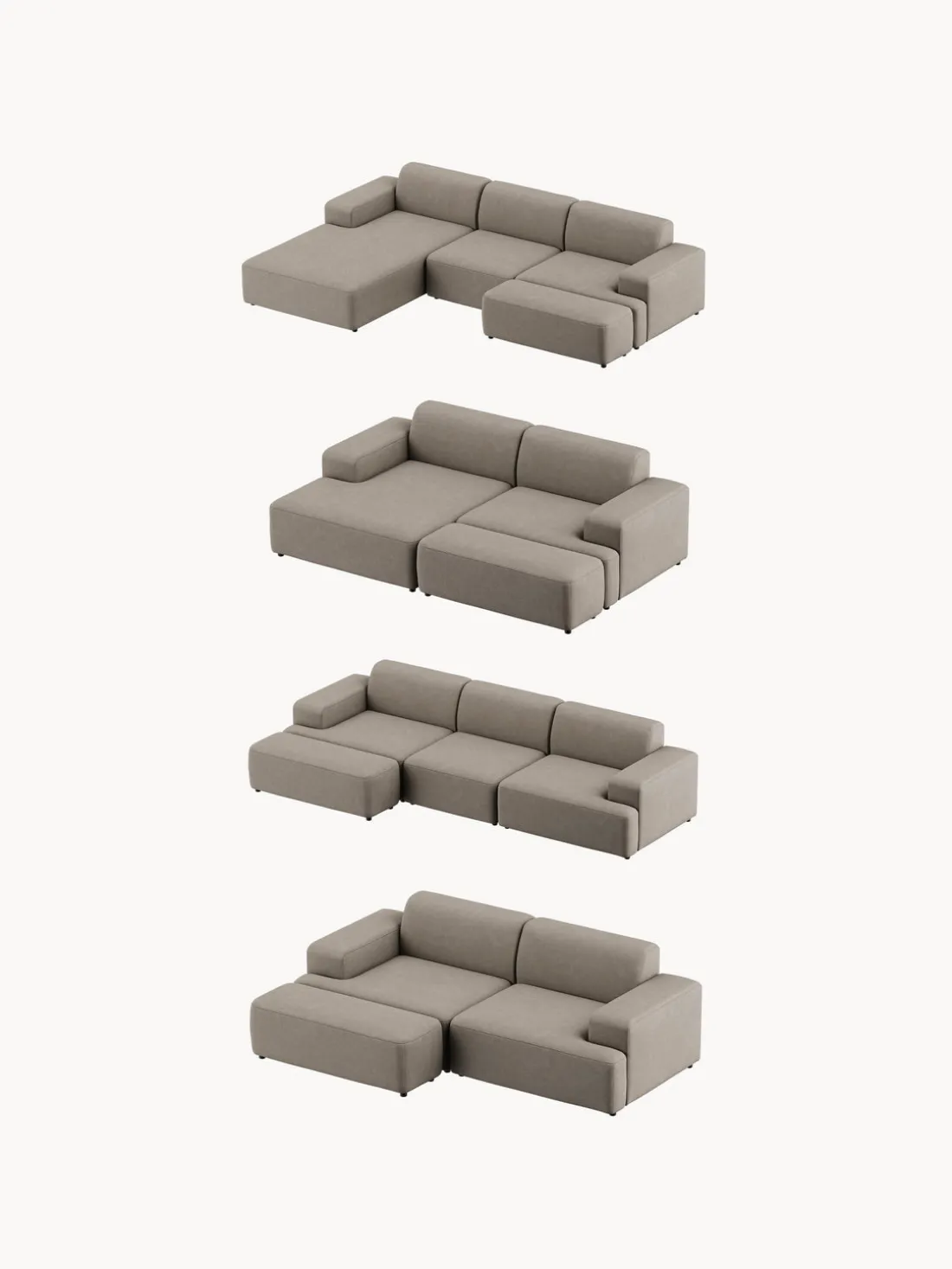 Puf reposapiés grande Melva, 116 x 42 cm