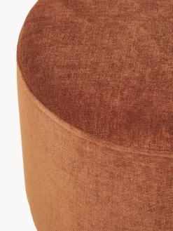 Puf reposapiés tapizado con patas de bola de mármol Lino