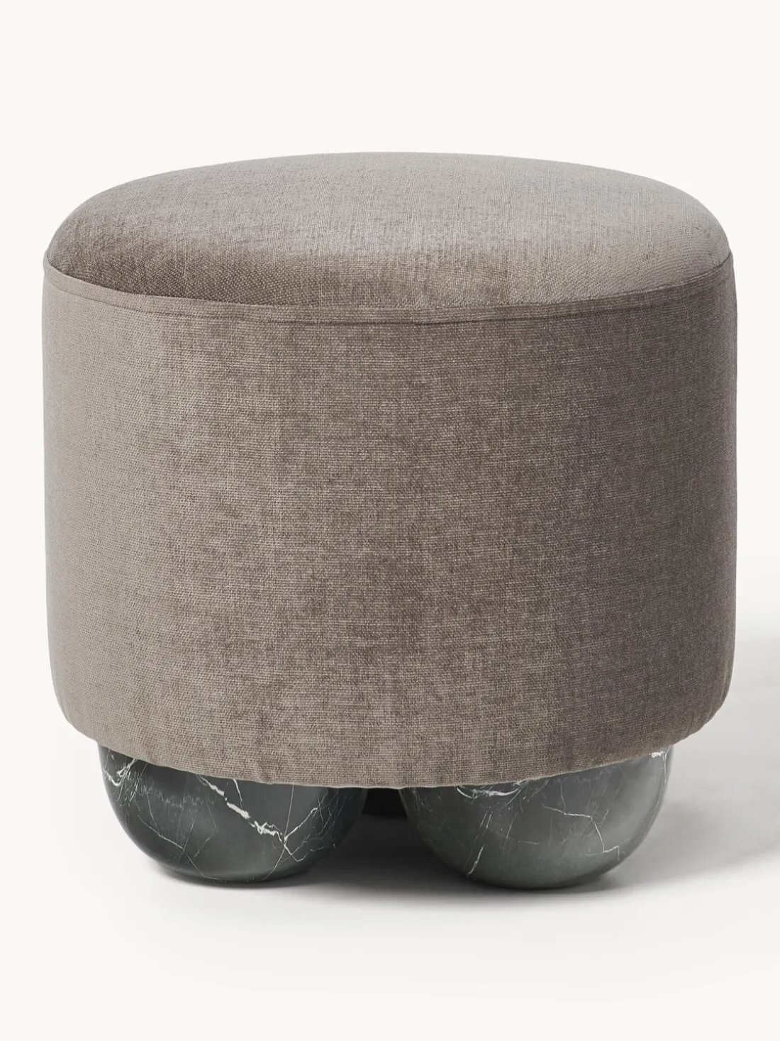 Puf reposapiés tapizado con patas en look de mármol Lino