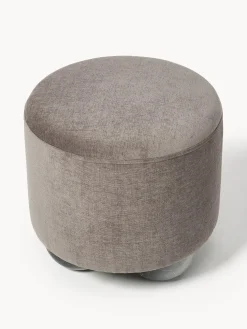 Puf reposapiés tapizado con patas en look de mármol Lino
