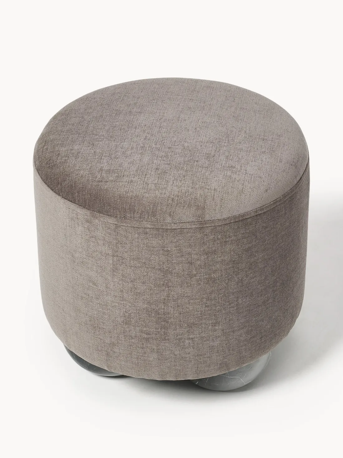 Puf reposapiés tapizado con patas en look de mármol Lino