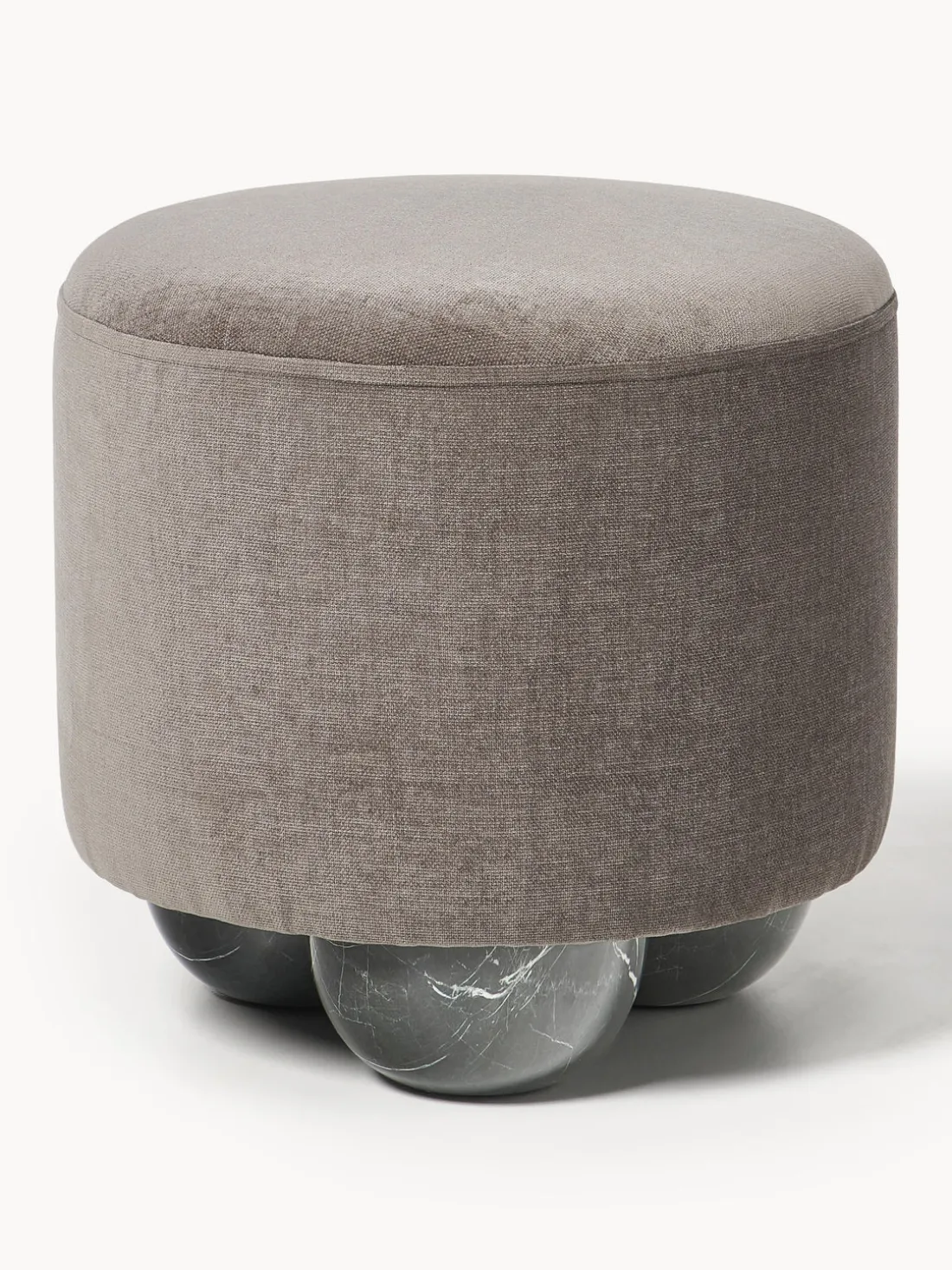 Puf reposapiés tapizado con patas en look de mármol Lino