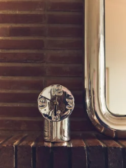 Reloj de cerámica artesanal con cromo Retro