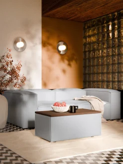 Reposapiés puf con espacio de almacenamiento Lennon