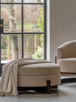 Reposapiés puf con espacio de almacenamiento Cercola