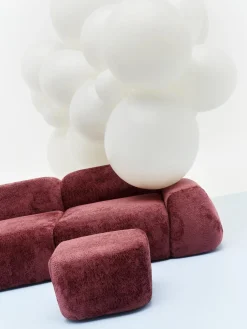 Reposapiés puf de borreguillo bouclé Wolke