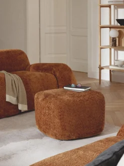 Reposapiés puf de borreguillo bouclé Wolke