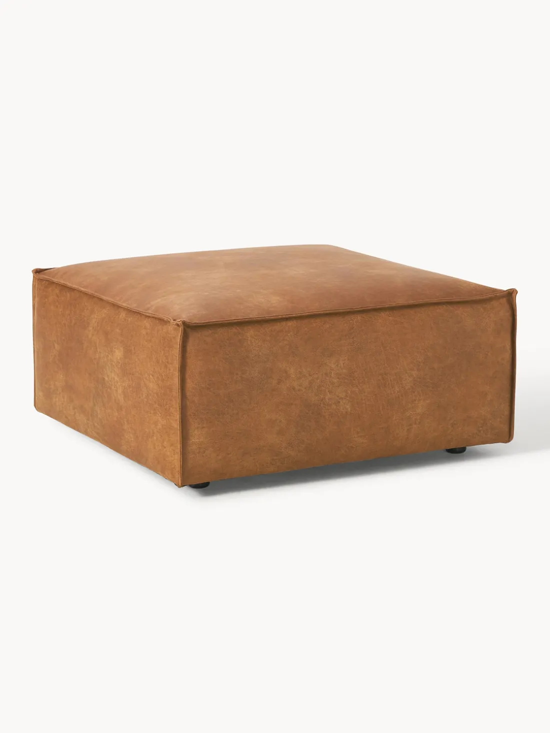 Reposapiés puf de cuero reciclado Lennon