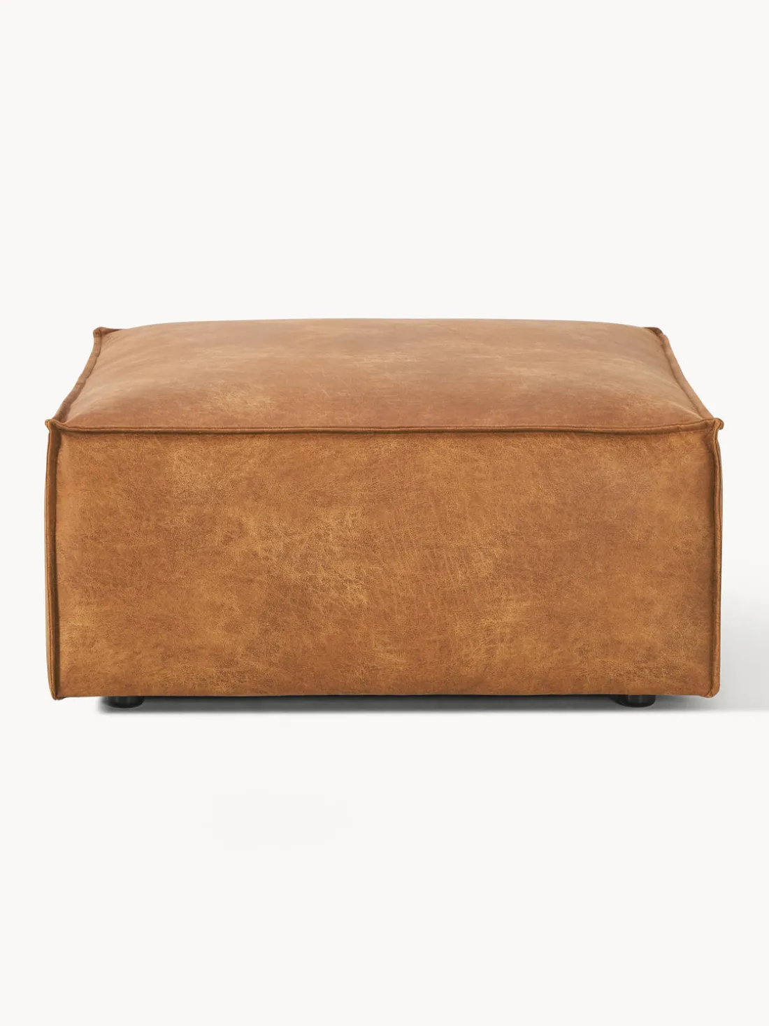 Reposapiés puf de cuero reciclado Lennon
