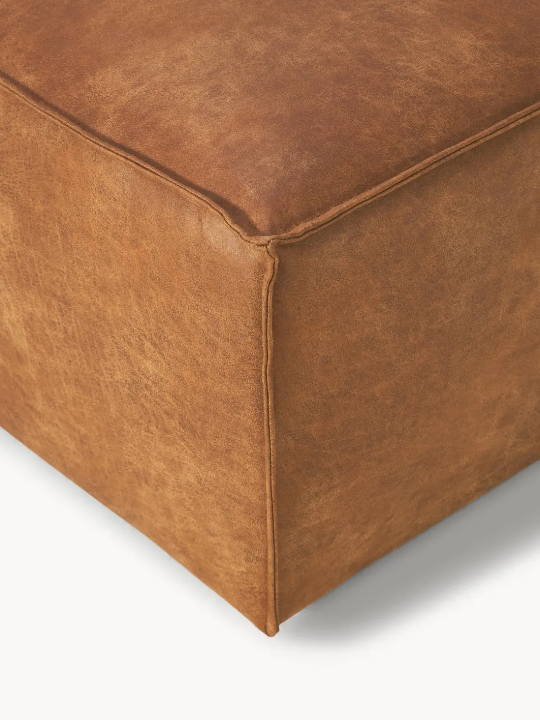 Reposapiés puf de cuero reciclado Lennon