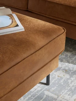 Reposapiés puf de cuero reciclado Hunter