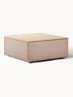 Reposapiés puf de mezcla de lino con espacio de almacenamiento Lennon