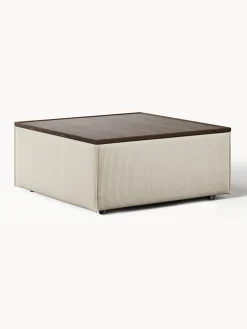 Reposapiés puf de pana con espacio de almacenamiento Lennon