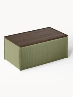 Reposapiés puf de pana con espacio de almacenamiento Lennon