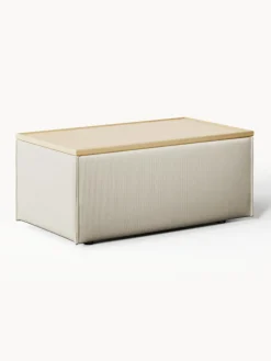 Reposapiés puf de pana con espacio de almacenamiento Lennon