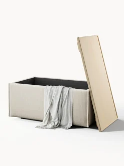 Reposapiés puf de pana con espacio de almacenamiento Lennon