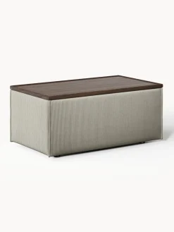 Reposapiés puf de pana con espacio de almacenamiento Lennon