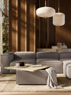 Reposapiés puf de pana con espacio de almacenamiento Lennon