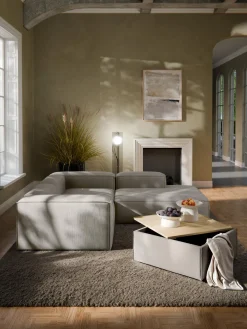 Reposapiés puf de pana con espacio de almacenamiento Lennon