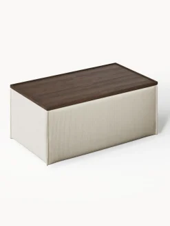 Reposapiés puf de pana con espacio de almacenamiento Lennon