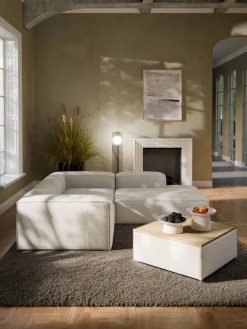 Reposapiés puf de pana con espacio de almacenamiento Lennon