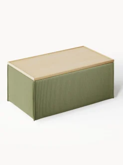 Reposapiés puf de pana con espacio de almacenamiento Lennon