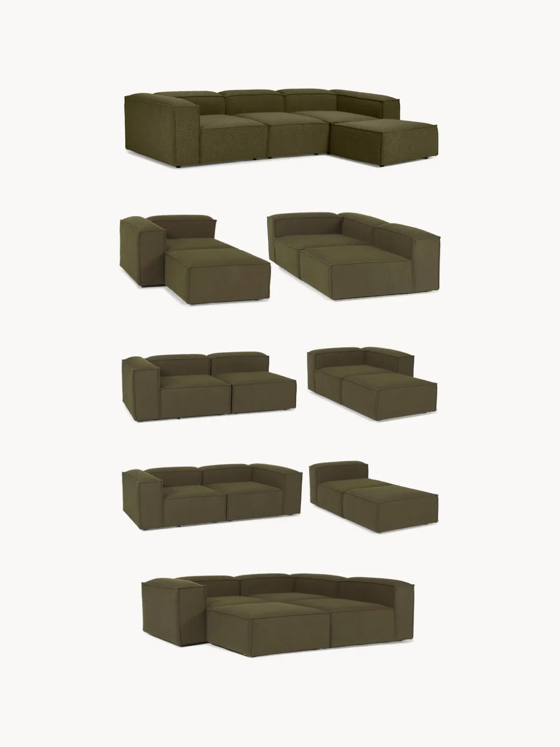 Reposapiés puf en tejido bouclé Lennon