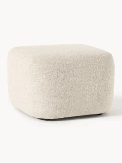Reposapiés puf en tejido bouclé Wolke