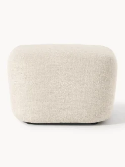 Reposapiés puf en tejido bouclé Wolke