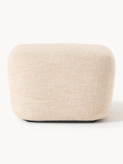 Reposapiés puf en tejido bouclé Wolke