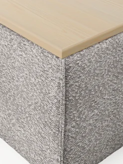 Reposapiés puf en tejido bouclé con espacio de almacenamiento Lennon