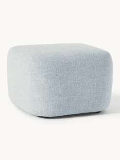 Reposapiés puf en tejido bouclé Wolke