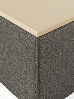 Reposapiés puf en tejido bouclé con espacio de almacenamiento Lennon