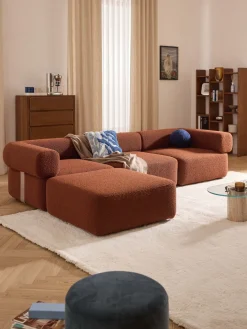 Reposapiés puf en tejido bouclé Anton