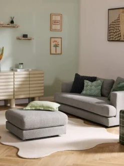 Reposapiés puf en tejido bouclé Tribeca