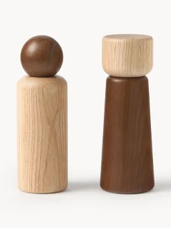 Salero y pimentero de madera de fresno Anis, 2 uds.
