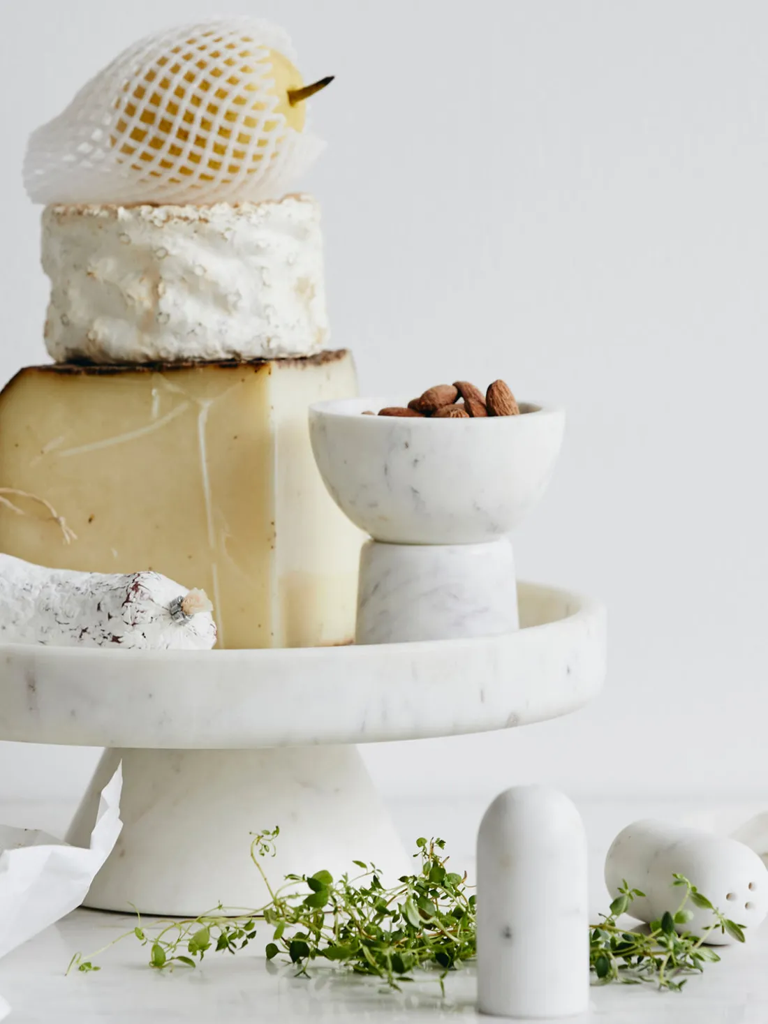 Salero y pimentero de mármol Isop, 2 uds.