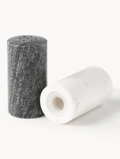 Salero y pimentero de mármol Agata, 2 uds.