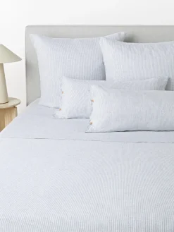 Sábana encimera de lino lavado con rayas finas Rinna