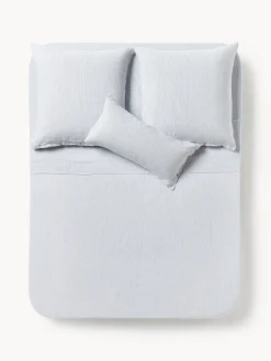 Sábana encimera de lino lavado con rayas finas Rinna